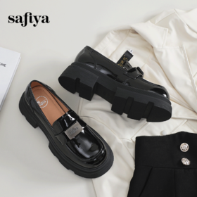 Safiya/索菲娅2024春季甜酷街头英伦风百搭小个子增高厚底皮鞋乐福鞋 SF41112089