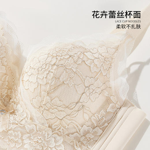 雅黛丽内衣女小胸聚拢显大蕾丝文胸无钢圈收副乳防下垂美背胸罩女 商品图3