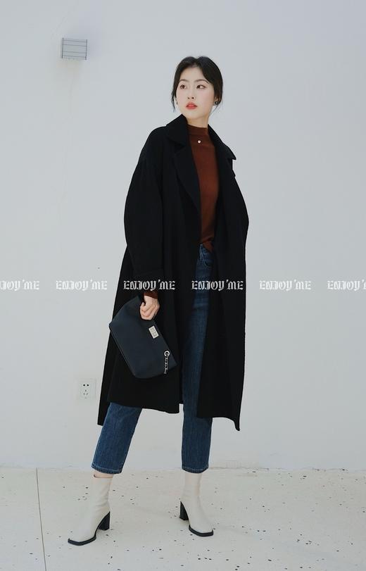 【门店同款】ENJOY冬季双口袋简约系带长款大衣 154395543 商品图2