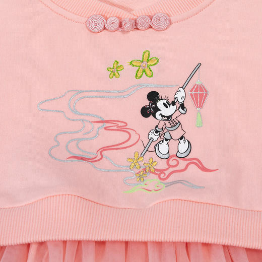迪士尼2024春季新款女童长袖连衣裙中小童网纱公主裙舒适百搭卫衣裙ZD1DQ003 商品图7
