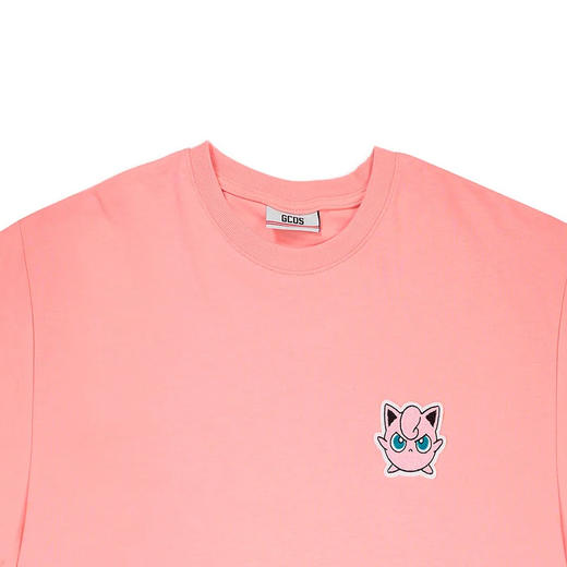 GCDS 女士宝可梦徽标贴花棉质圆领短袖T恤 粉色 APK19W020007 PINK 商品图1