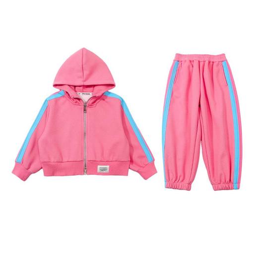 女童连帽彩条套装2024春季新款韩版两件套洋气网红童装潮 商品图4