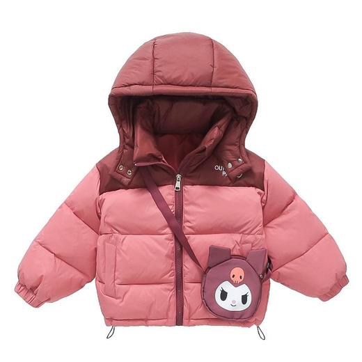 韩国儿童装女童冬装拼色羽绒服送包包保暖不透风外套大衣 商品图4
