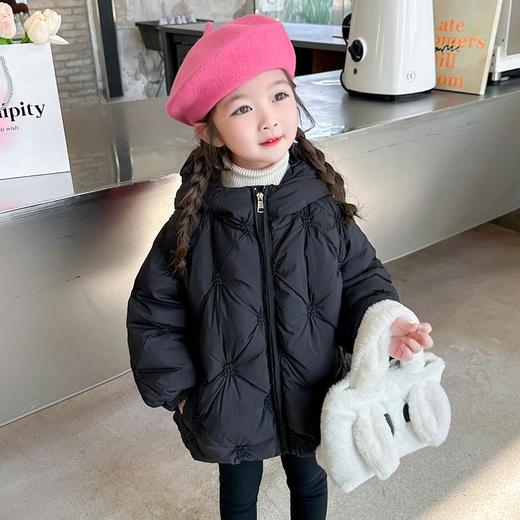 韩国儿童装女童冬装后背大蝴蝶结羽绒服不透风外套洋气童装潮 商品图1
