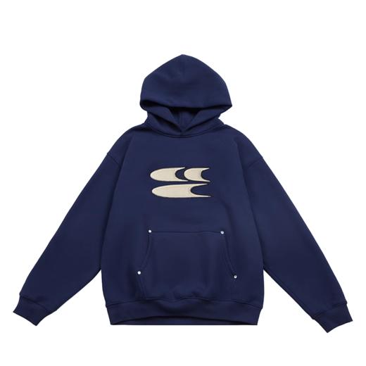 复古百搭蓝蓝毛呢叠叠立体经典3clogo加绒卫衣男女同款国潮 商品图5