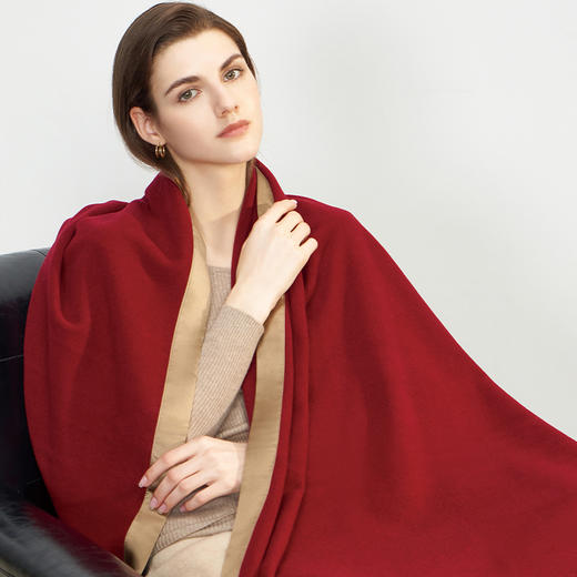 【纯色包边羊绒毯】羊绒世家100%山羊绒毯午睡沙发空调毯子 商品图4