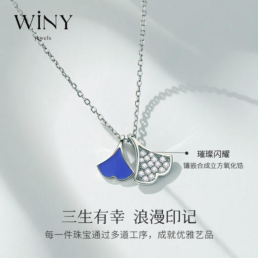 Winy925纯银三生有幸项链送女友闺蜜老婆爱人节日生日礼物 商品图2