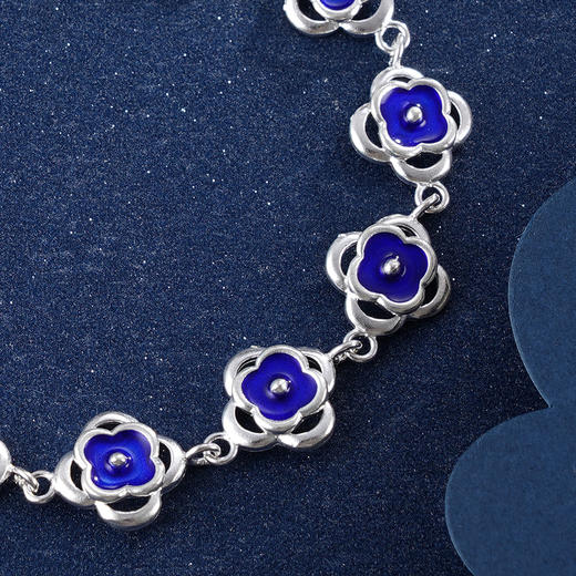 子佩集S990银【四叶心语】手链【MXSL002】花丝珐琅彩四叶草2402 商品图3