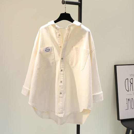 春装新款【白衬衫女内搭外穿 休闲上衣】宽松日常 设计感小众 棉长袖衬衣潮 商品图0