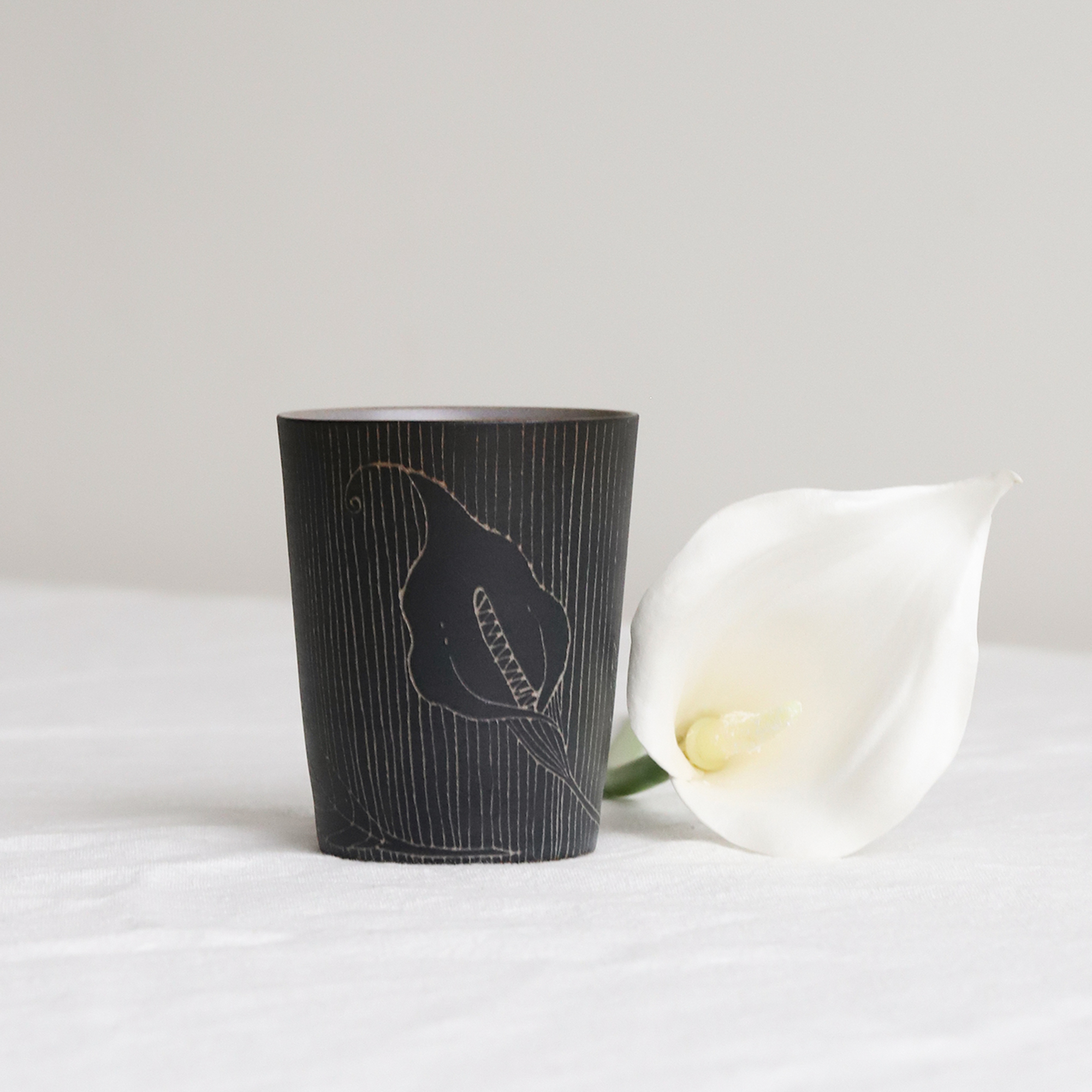 林智颖 马蹄莲 百合杯 盘 陶瓷