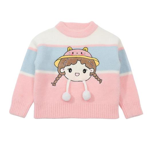 女童水貂绒毛衣秋冬2023新款宝宝韩版洋气校园针织衫童装 商品图4