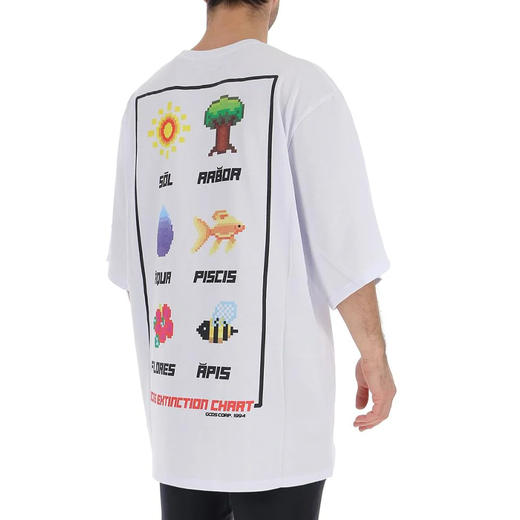 GCDS 男士徽标印花棉质圆领短袖T恤 白色 ASS19M020057 WHITE 商品图3