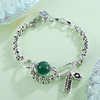 子佩集S925银串珠复古手链【TSB0001-25】绿水晶手链算盘元宝2402 商品缩略图0