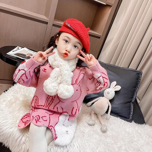 女童长款毛衣秋冬2023新款宝宝韩版洋气中长款针织衫童装 商品图1