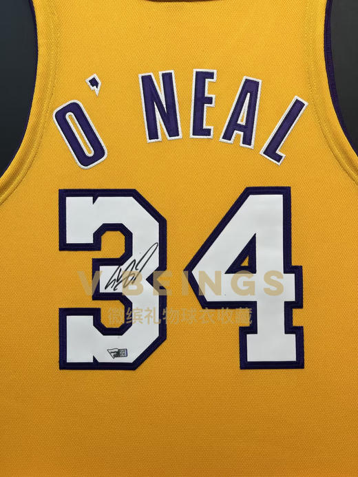 收藏系列 奥尼尔 湖人队34号黄色球员版 亲笔签名球衣 商品图2