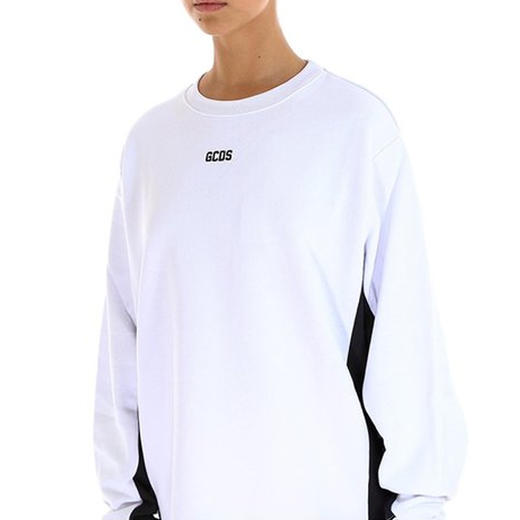 GCDS 女士字母徽标刺绣棉质长袖卫衣 白色 AFW19M020008 BIANCO 商品图1
