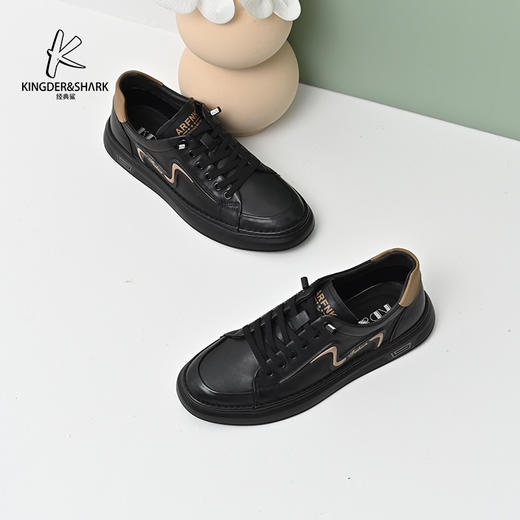 2024经典鲨春季新款男士休闲时尚平底板鞋KG31-D14011 商品图1