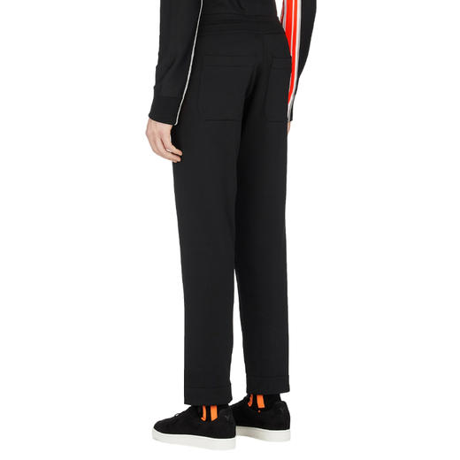 GCDS 男士橙色徽标提花棉质休闲运动裤 黑色 ASS19M030011 ORANGE 商品图2