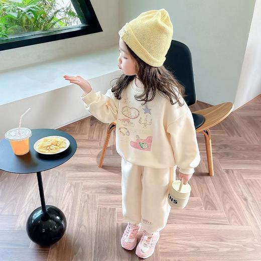 女童卡通圆领套装2024春季新款韩版两件套洋气网红童装潮 商品图1