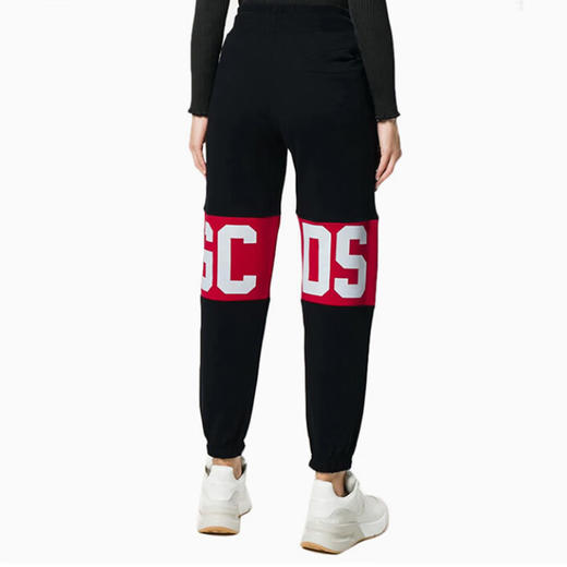 GCDS 女士字母徽标印花棉质休闲运动裤 黑色 ACC94U030037 BLACK 商品图2