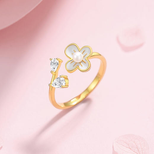 Winy925纯银桃枝戒指送女友闺蜜节日生日礼物 商品图1