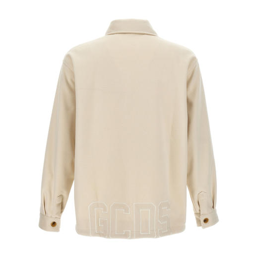GCDS 男士字母徽标刺绣外套 米色 FW23M23048166 商品图1