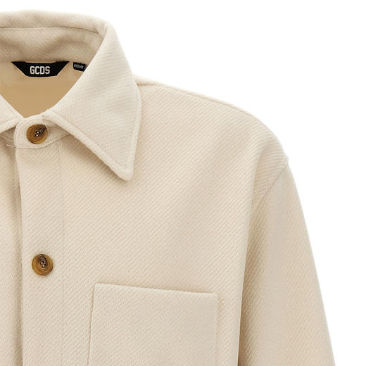 GCDS 男士字母徽标刺绣外套 米色 FW23M23048166 商品图2