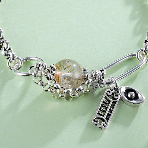 子佩集S925银串珠复古手链【TSB0001-25】发晶手链2402 商品图3