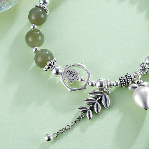 子佩集S925银【春生福穗】手链【TSB0001-22】青玉绿色2402 商品图3