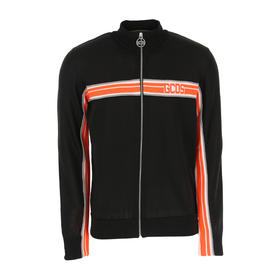 GCDS 男士字母徽标提花拉链外套 黑色 ASS19M020012 ORANGE