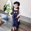 女童花朵牛仔三件套2024春季新款韩版微喇阔腿裤套装童装 商品缩略图1