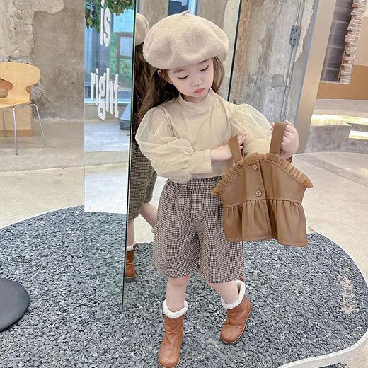 女童小香风皮马甲三件套2024年春季新款韩版套装童装 商品图1
