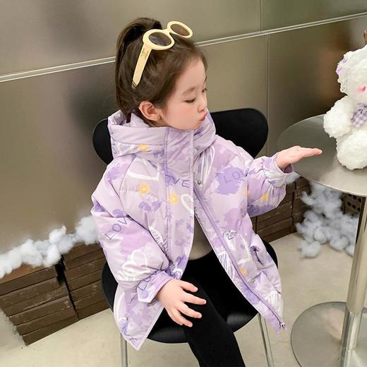 韩国儿童装女童冬装爱心五星羽绒服保暖不透风外套童装潮 商品图1