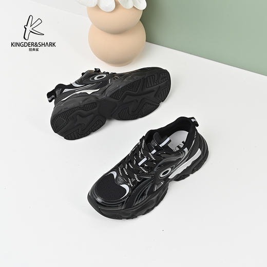 2024经典鲨春季新款时尚厚底百搭潮流老爹鞋男KW250-D14011 商品图2