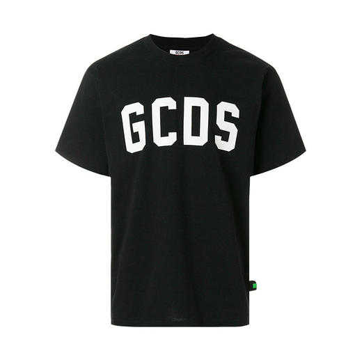 GCDS 男士字母徽标印花棉质圆领短袖T恤 黑色 ASS18M020067 NERO 商品图0