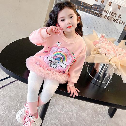 女童网纱卫衣套装2024春季新款韩版两件套一件代发洋气网红童装潮 商品图1