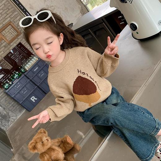 女童圆领洋气毛衣冬季2023新款宝宝韩版洋气打底衣童装潮 商品图0