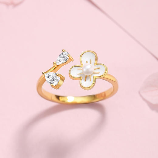 Winy925纯银桃枝戒指送女友闺蜜节日生日礼物 商品图0