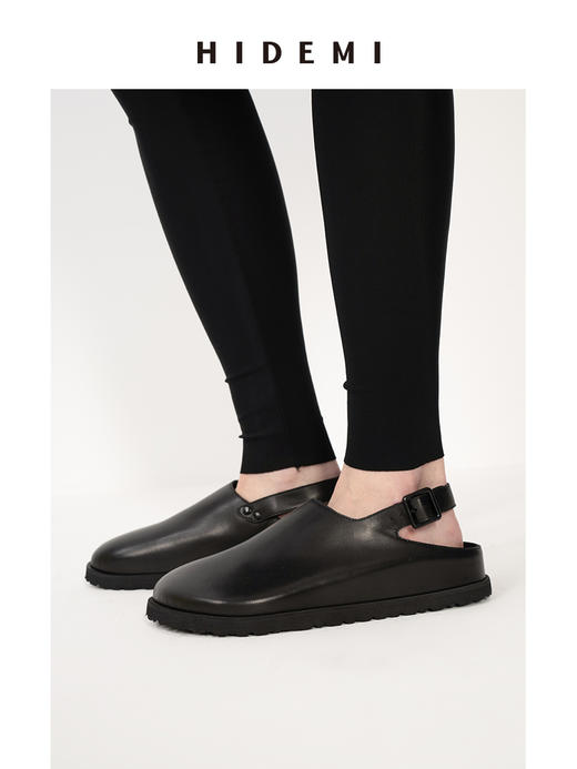 HIDEMI进口小牛皮一脚蹬时装厚底勃肯鞋 商品图6