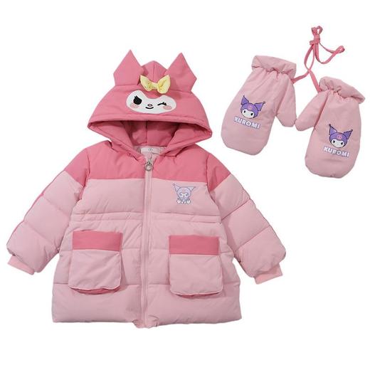 女童卡通手套棉衣棉衣冬装洋气外套宝宝儿童棉袄童装大衣 商品图4