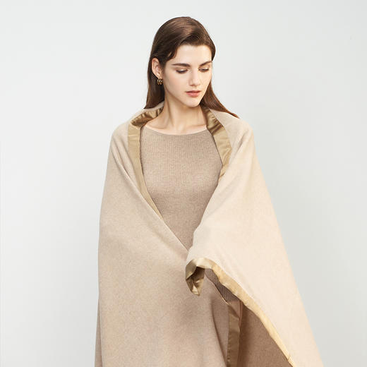 【纯色包边羊绒毯】羊绒世家100%山羊绒毯午睡沙发空调毯子 商品图1