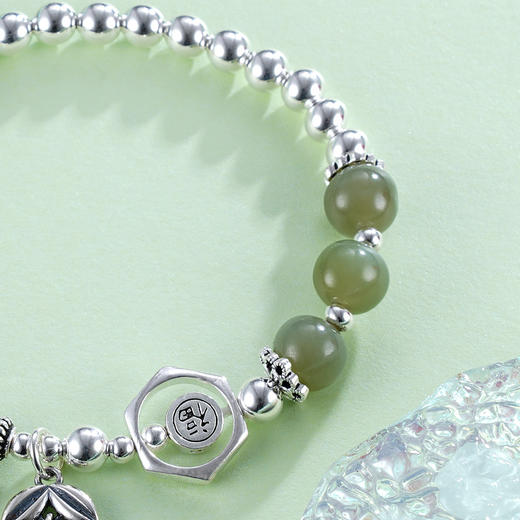 子佩集S925银【春生福穗】手链【TSB0001-22】青玉绿色2402 商品图4
