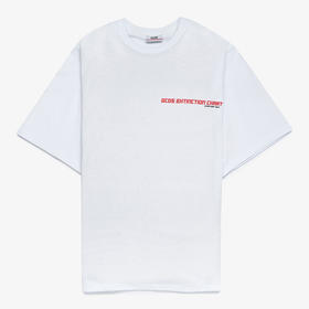 GCDS 男士徽标印花棉质圆领短袖T恤 白色 ASS19M020057 WHITE