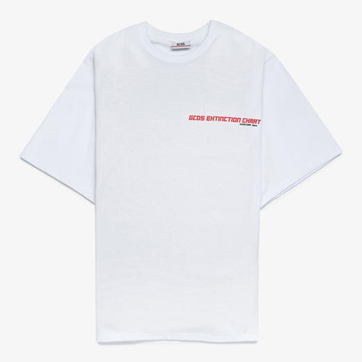 GCDS 男士徽标印花棉质圆领短袖T恤 白色 ASS19M020057 WHITE 商品图0