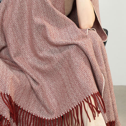 【纯羊绒人字纹羊绒毯】羊绒世家100%山羊绒羊绒毯舒适保暖空调保温毯子 商品图5