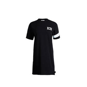 GCDS 女士字母徽标印花短袖裙子 黑色 ACC94W020076 BLACK