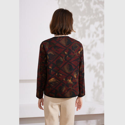 乔万尼编织感宽松绵羊毛短外套EM1B142 商品图3