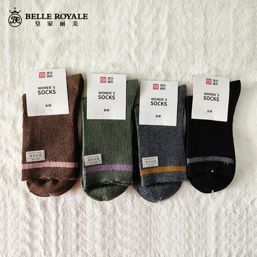 【39元5双，数量拍5】优待源选捡漏秋冬棉袜羊毛纯棉男款女款袜子YXMW118中筒袜 商品图3
