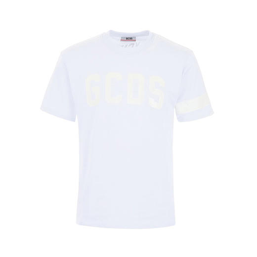 GCDS 男士字母徽标印花棉质圆领短袖T恤 白色 ACC94U020073 WHITE 商品图0
