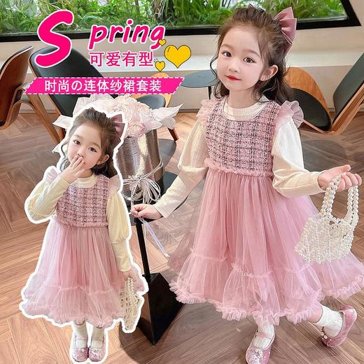 女童小香风纱裙套装2024春季新款韩版两件套洋气网红童装 商品图2